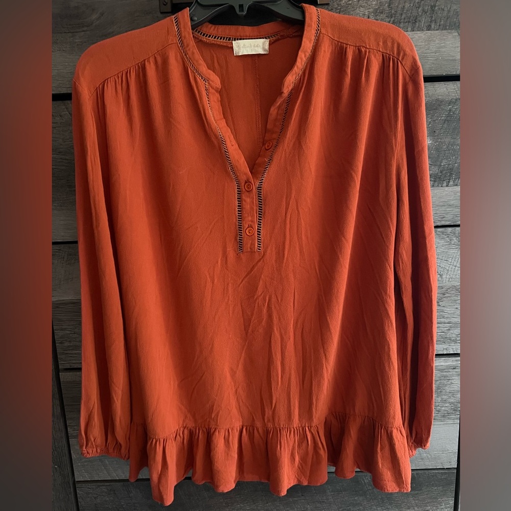 Altar’d State long sleeve ruffle hem top